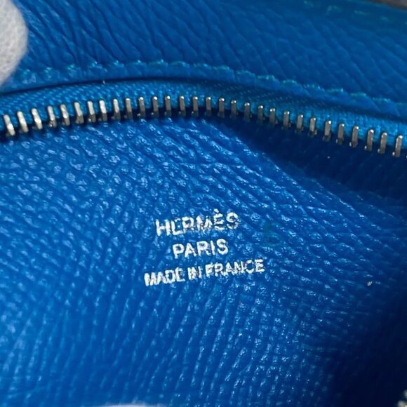 HERMES SURF Wallet Coin Compartment coin purse Epsom blue/SilverHardware - Picture 9 of 9